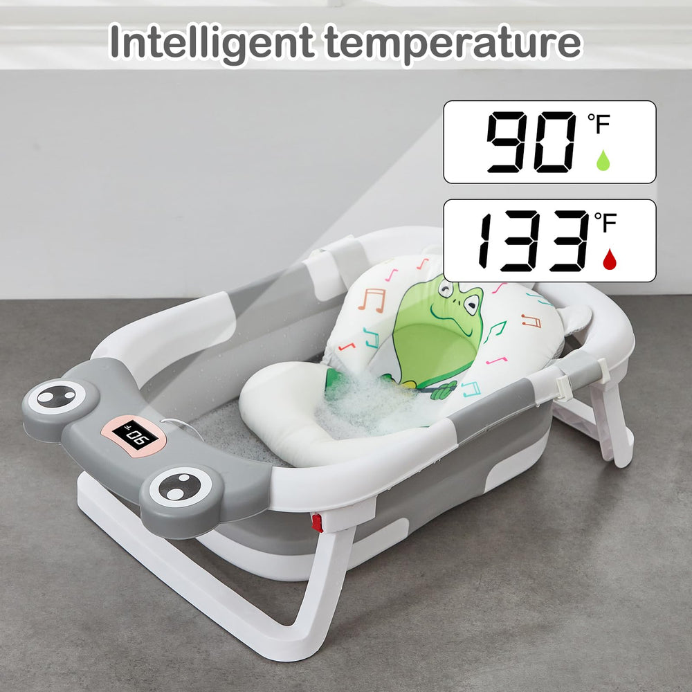 Lucakuins water thermometer display reveals real-time bath temperature for baby safety.