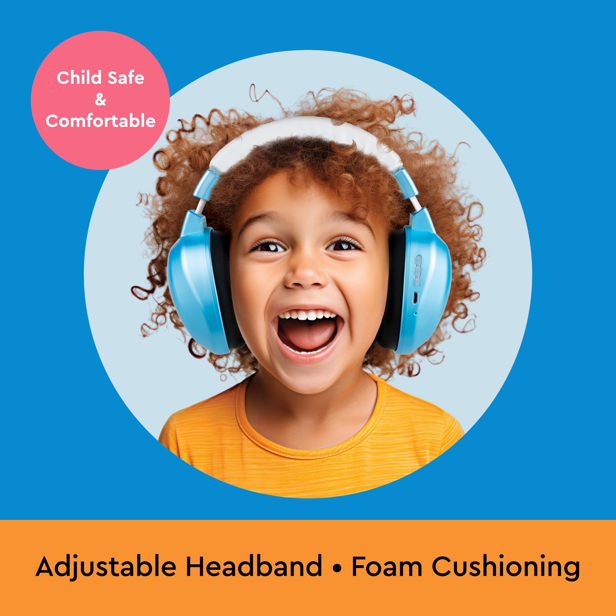 Lucid Audio HearMuffs Wireless blue charging cable ready for quick wireless use