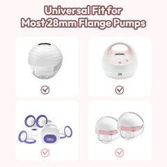 Lucina Baby flange inserts compatibility 28mm pumps—easy customization for preferred fit.