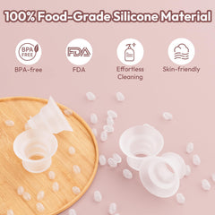 Lucina Baby flange inserts silicone closeup—BPA-free material for safe, comfortable pumping.