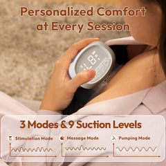 Lucina Baby wearable pump with 3 modes 9 levels for customized comfort