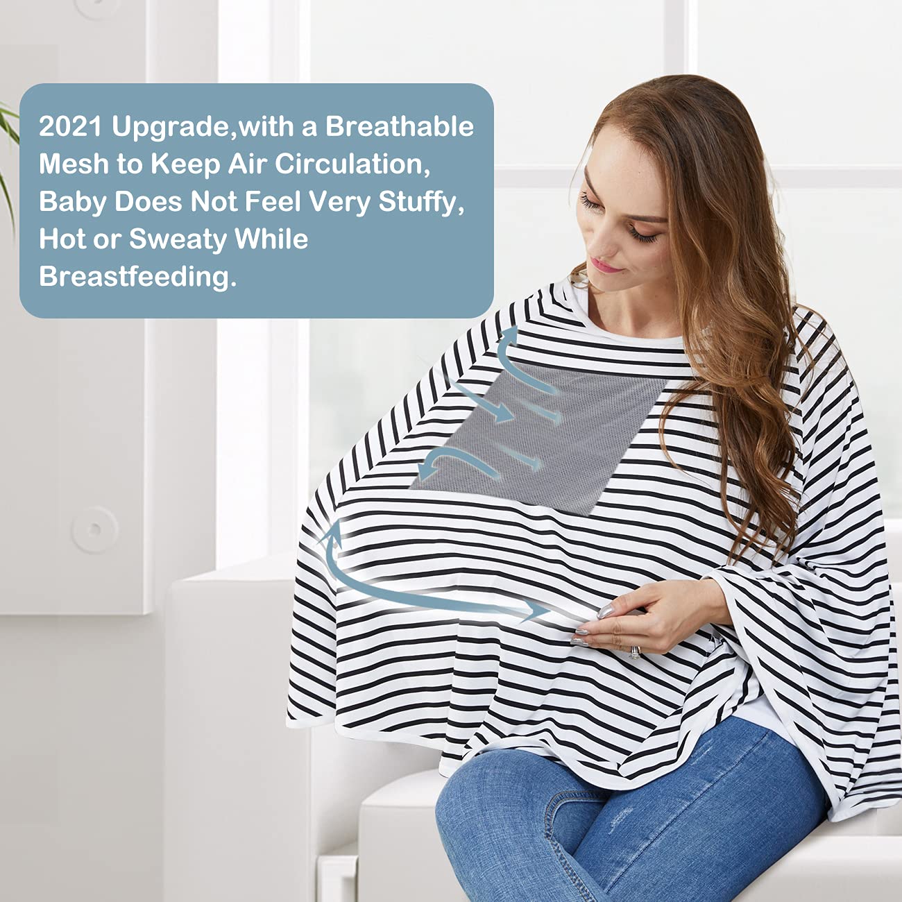 Lucine nursing poncho offers 360° privacy for discreet public feeding.