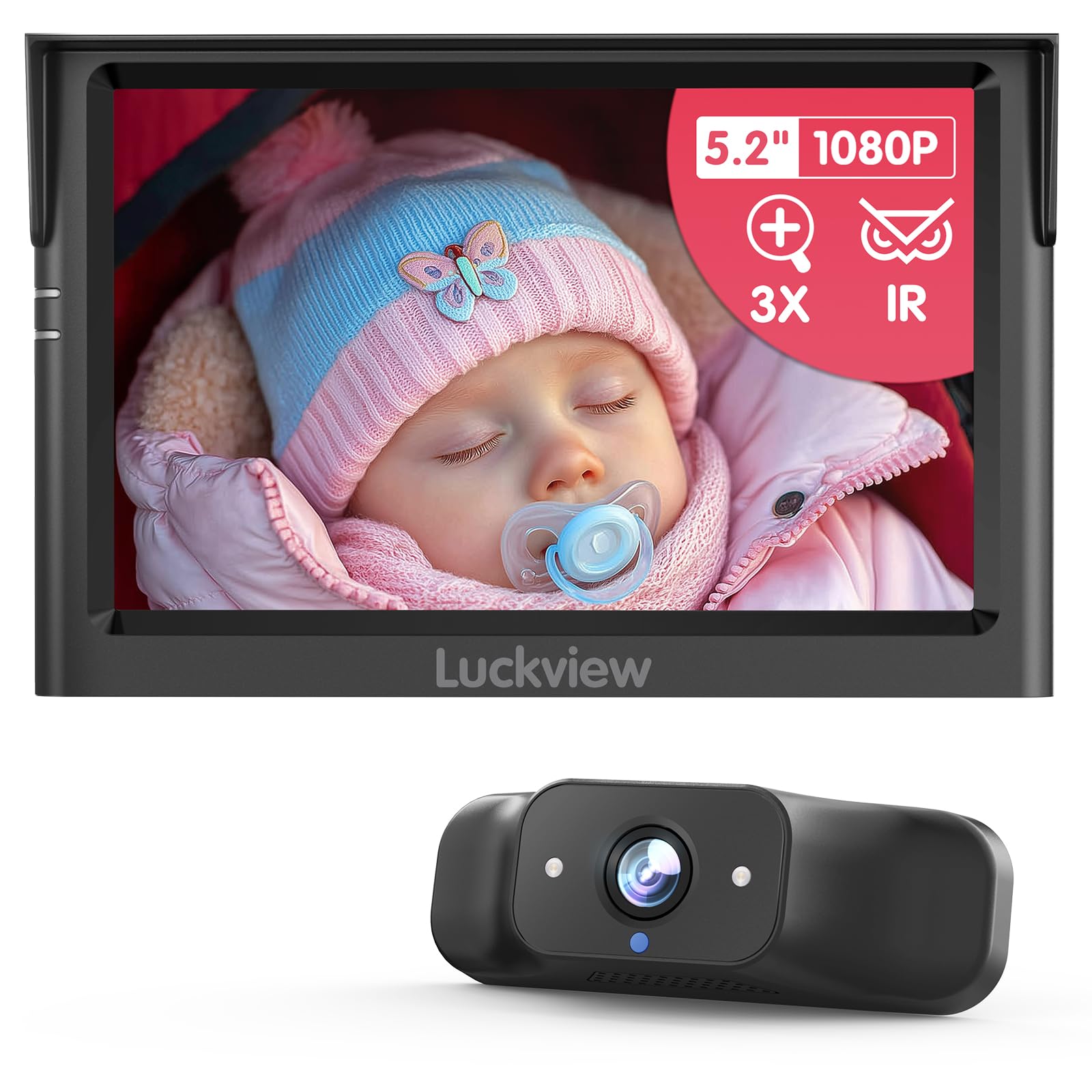 LUCKVIEW BM1 5-inch monitor delivers crystal-clear back-seat view for safer driving.