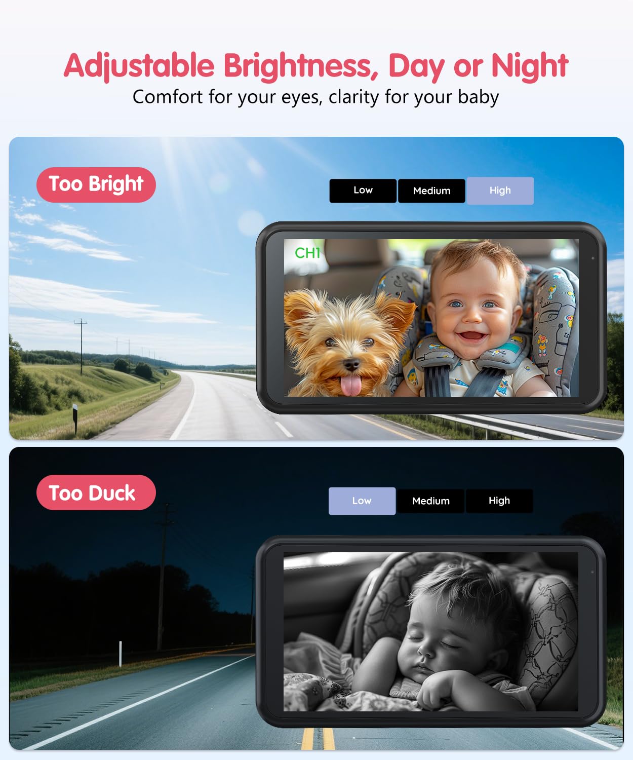 LUCKVIEW BM2 PRO anti-shake mount keeps footage steady on bumpy roads.