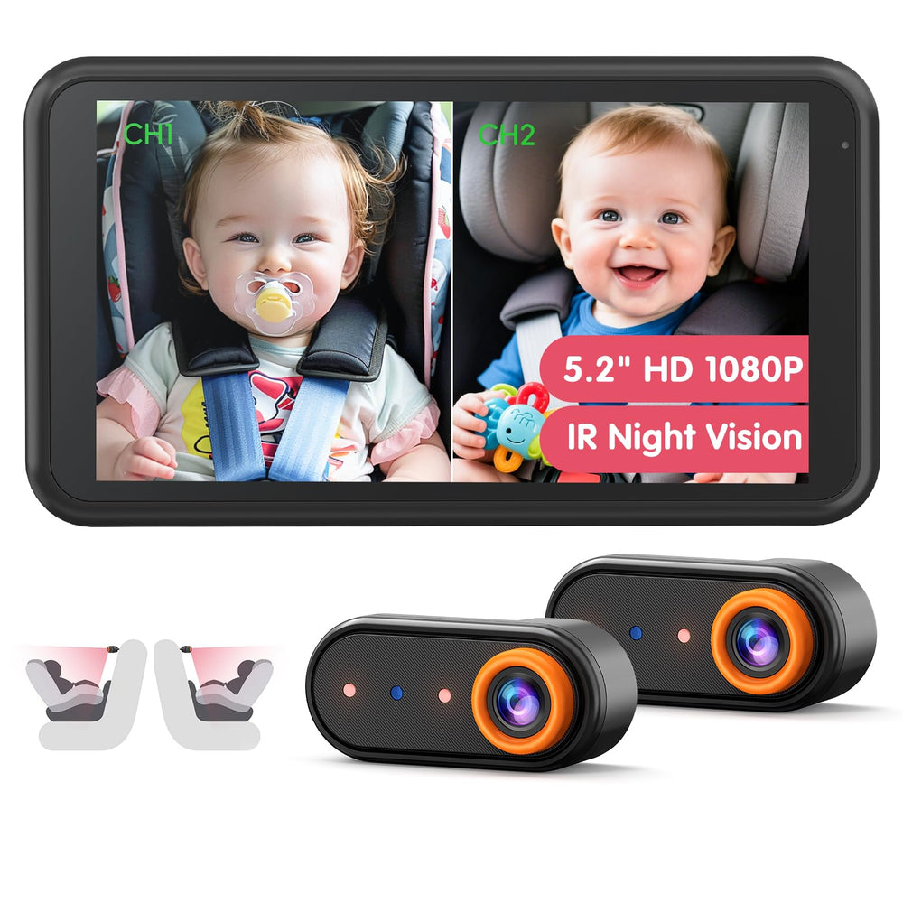 LUCKVIEW BM2 PRO dual-camera display shows two live feeds for simultaneous monitoring.