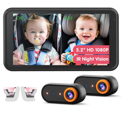 LUCKVIEW BM2 PRO dual-camera display shows two live feeds for simultaneous monitoring.