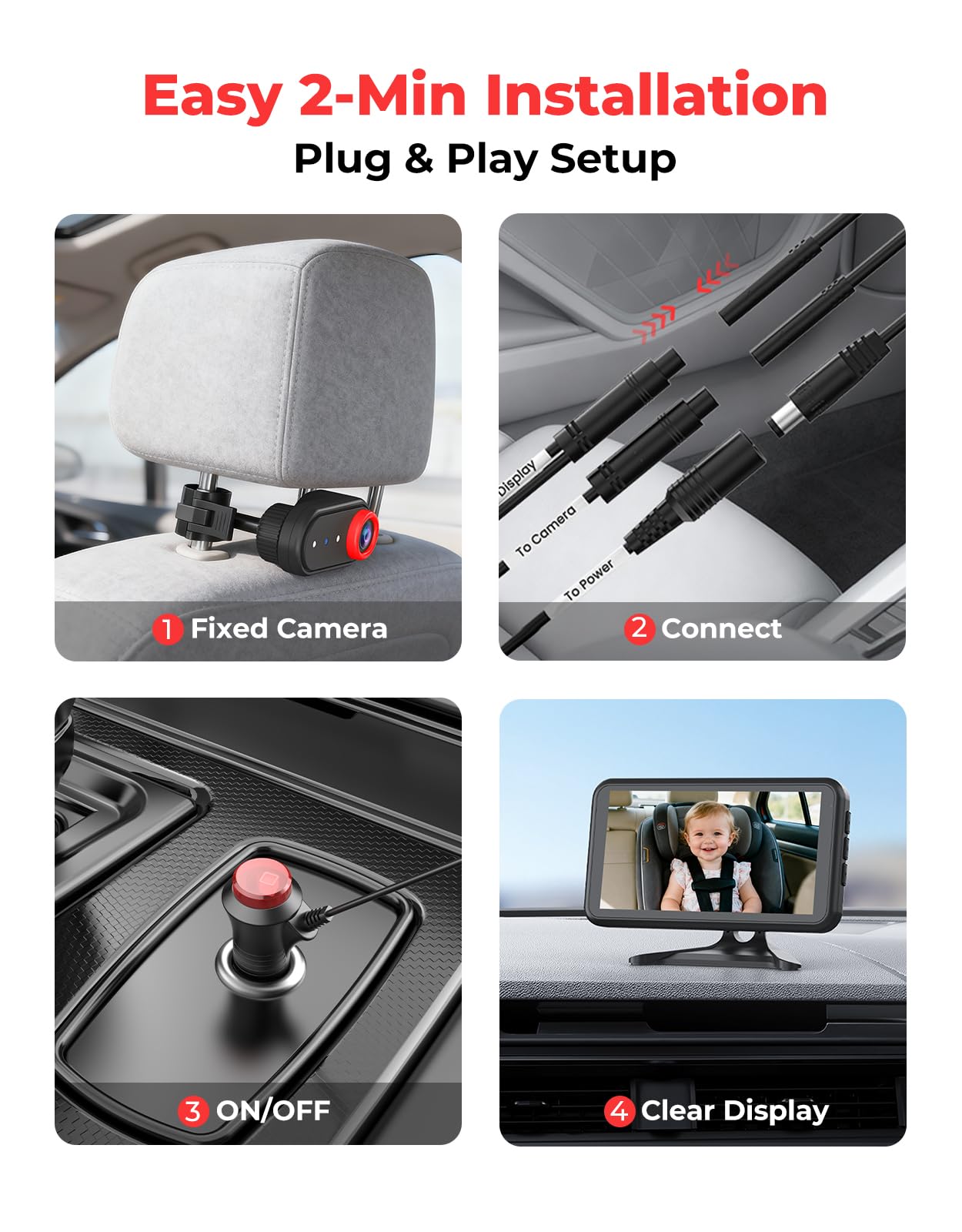 Luckview BM2A adjustable brightness for comfortable viewing day or night