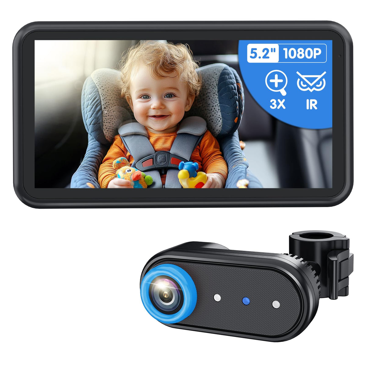 LUCKVIEW BM2A front-view camera with dash-mount for quick on-road monitoring