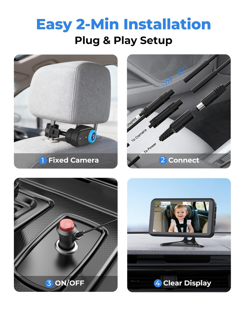LUCKVIEW BM2A headrest mount keeps camera steady on bumpy roads