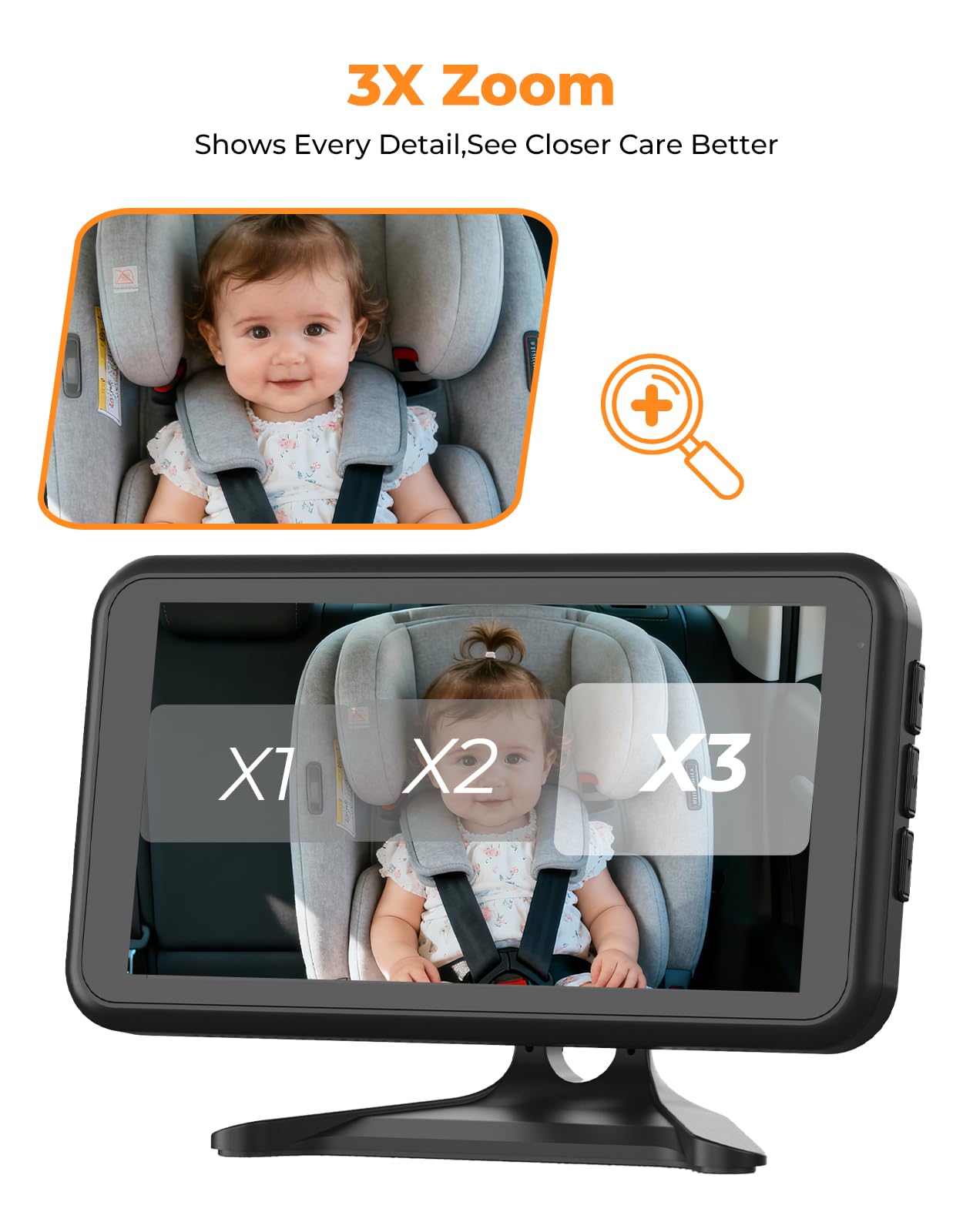 LUCKVIEW BM2A IR night vision for clear backseat view in low light