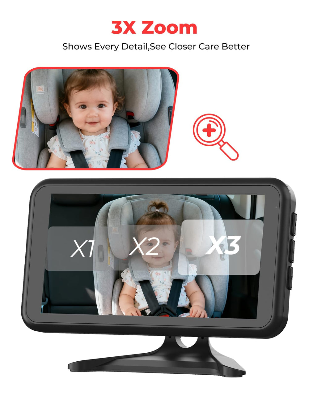 Luckview BM2A IR night vision provides clear low-light rear view