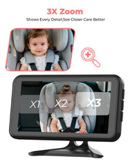 Luckview BM2A night vision image captures the rear seat in low light without disturbing sleep