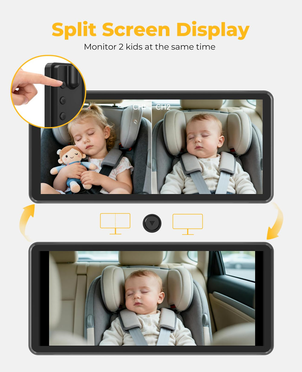 LUCKVIEW BM5 PRO 7.2 inch screen delivers clear 1080P viewing for busy parents.