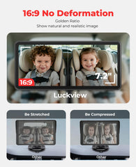 LUCKVIEW BM5PRO wide-angle dual cameras cover rear seats with minimal blind spots.