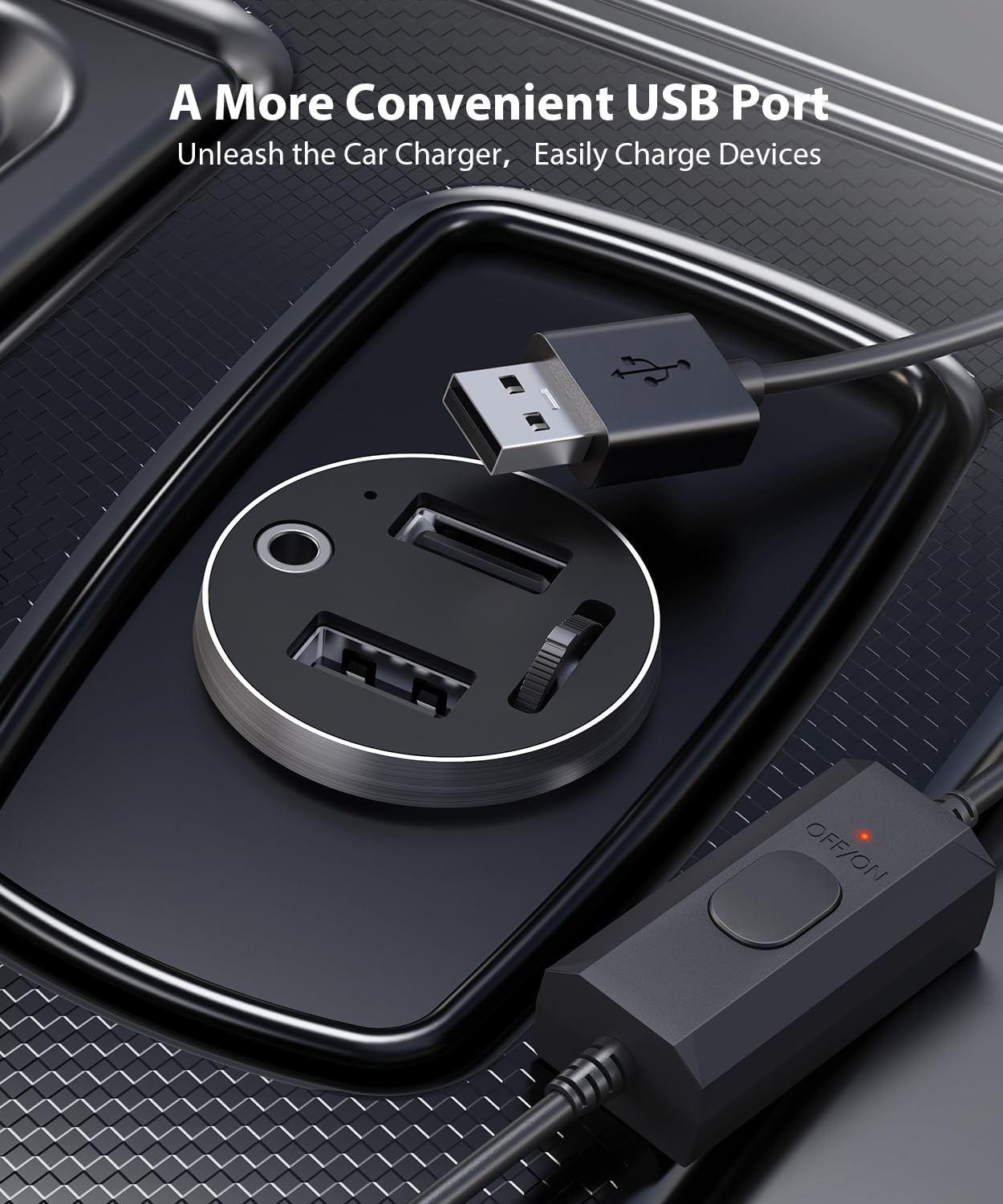 Luckview USB cable shows plug-and-play setup for quick Luckview car camera installation.