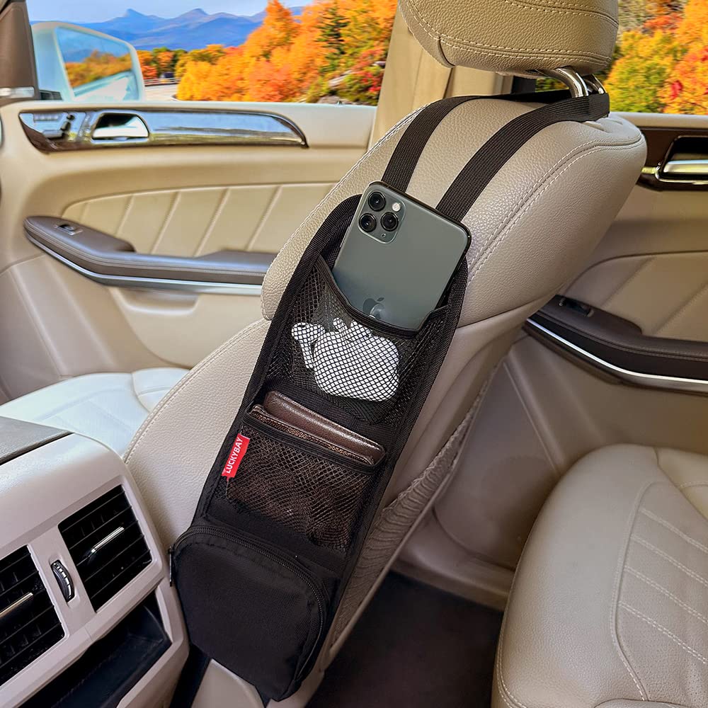 Luckybay car seat side organizer 2-pack provides extra storage across seats