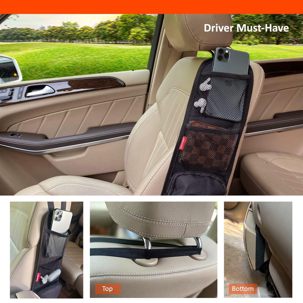 Luckybay car seat side organizer fits most cars SUVs trucks for universal organization
