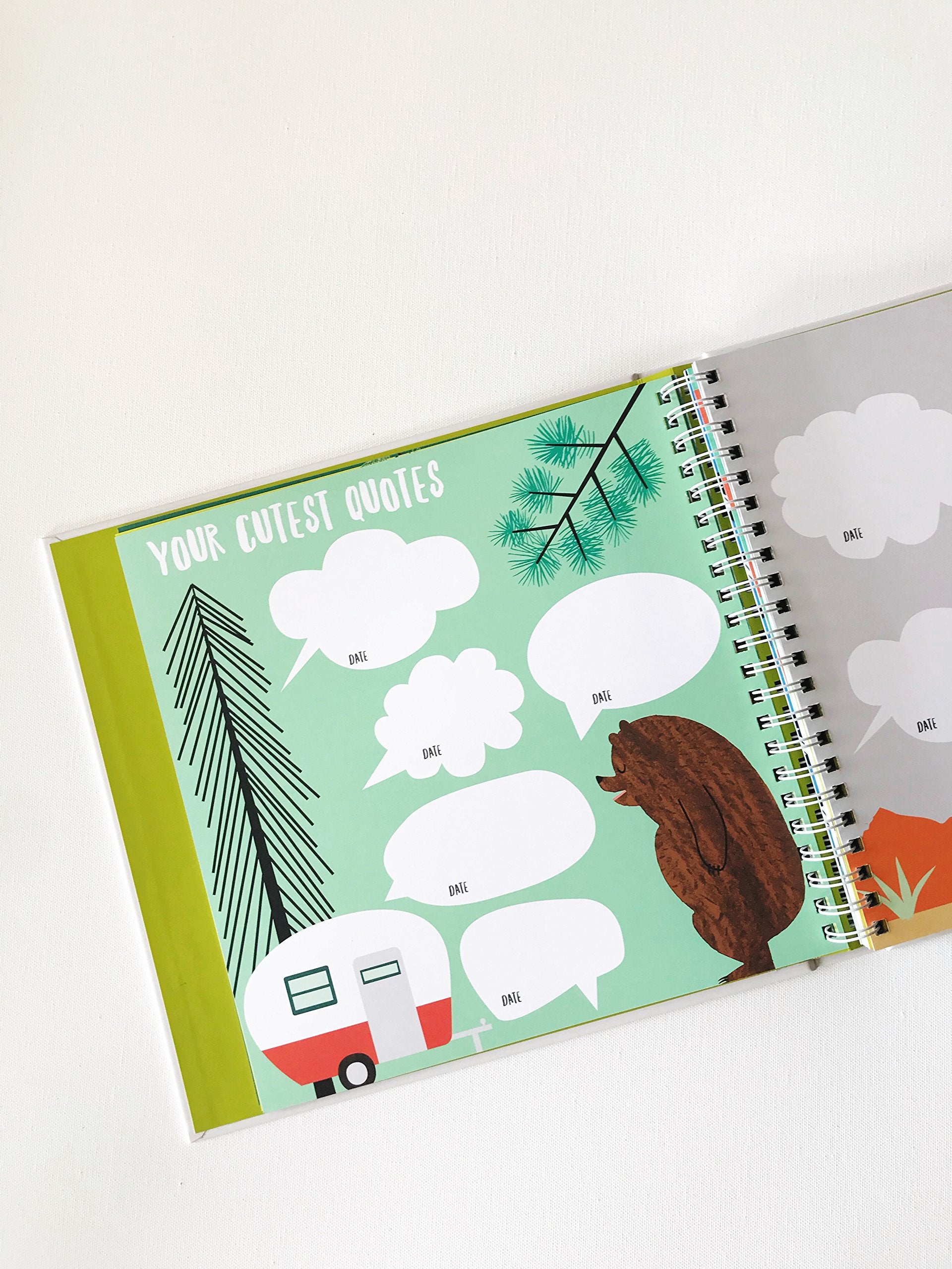 Lucy Darling baby journal photo-ready spread makes adding photos easy