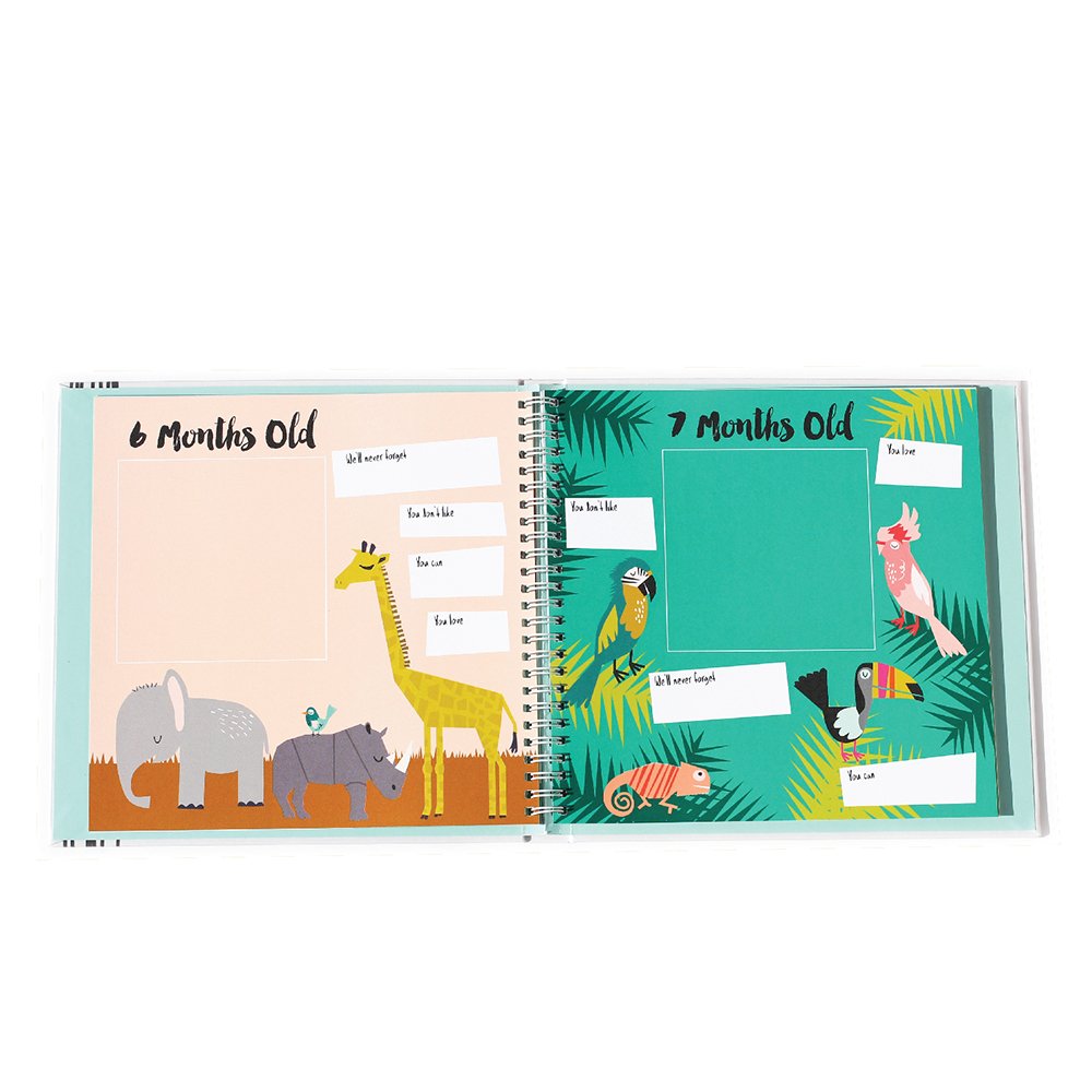 Lucy Darling Memory Book illustrations burst with color that sparks baby memories.