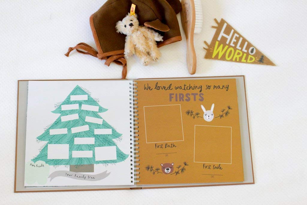 Lucy Darling Little Camper inside pages with spacious journaling and prompts for milestones