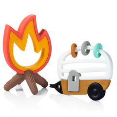 Lucy Darling Little Camper teether camper with colorful rings for soothing gums and easy grip.