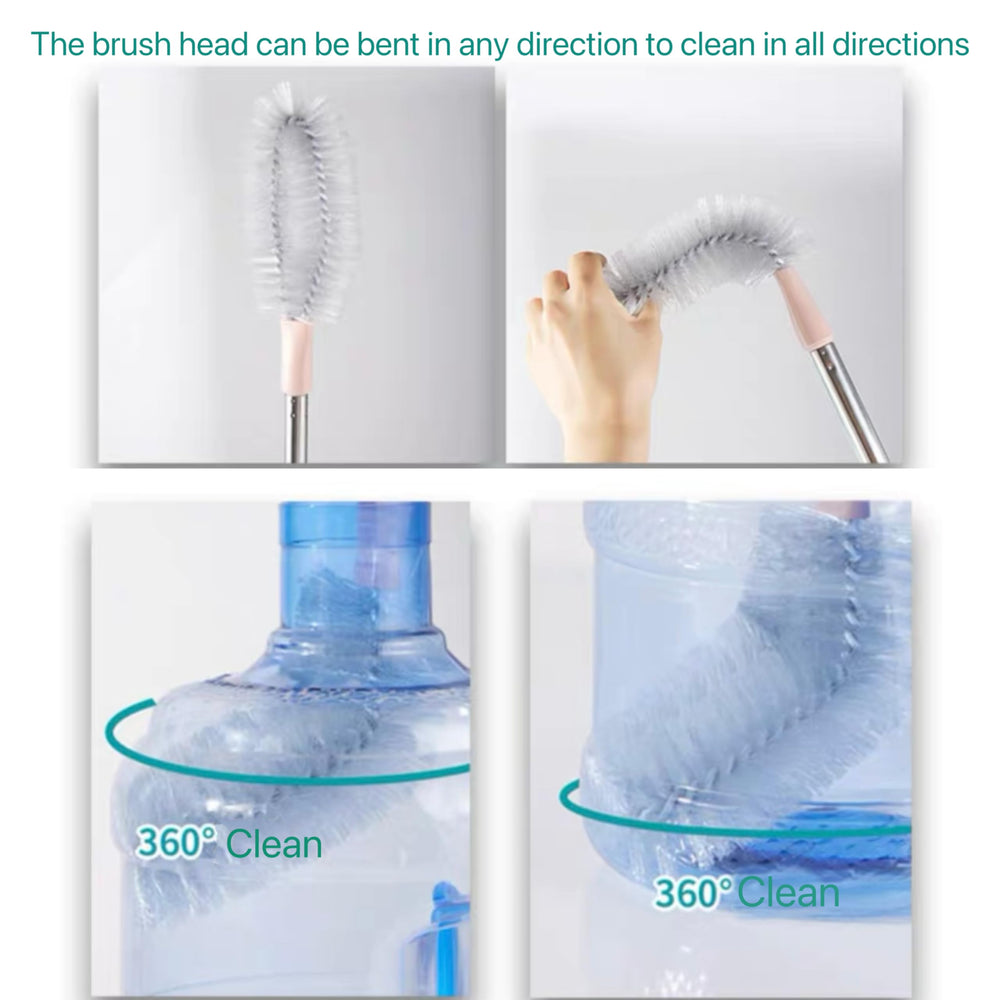 LuFOX pink bottle brush set helps family cleaning tasks.