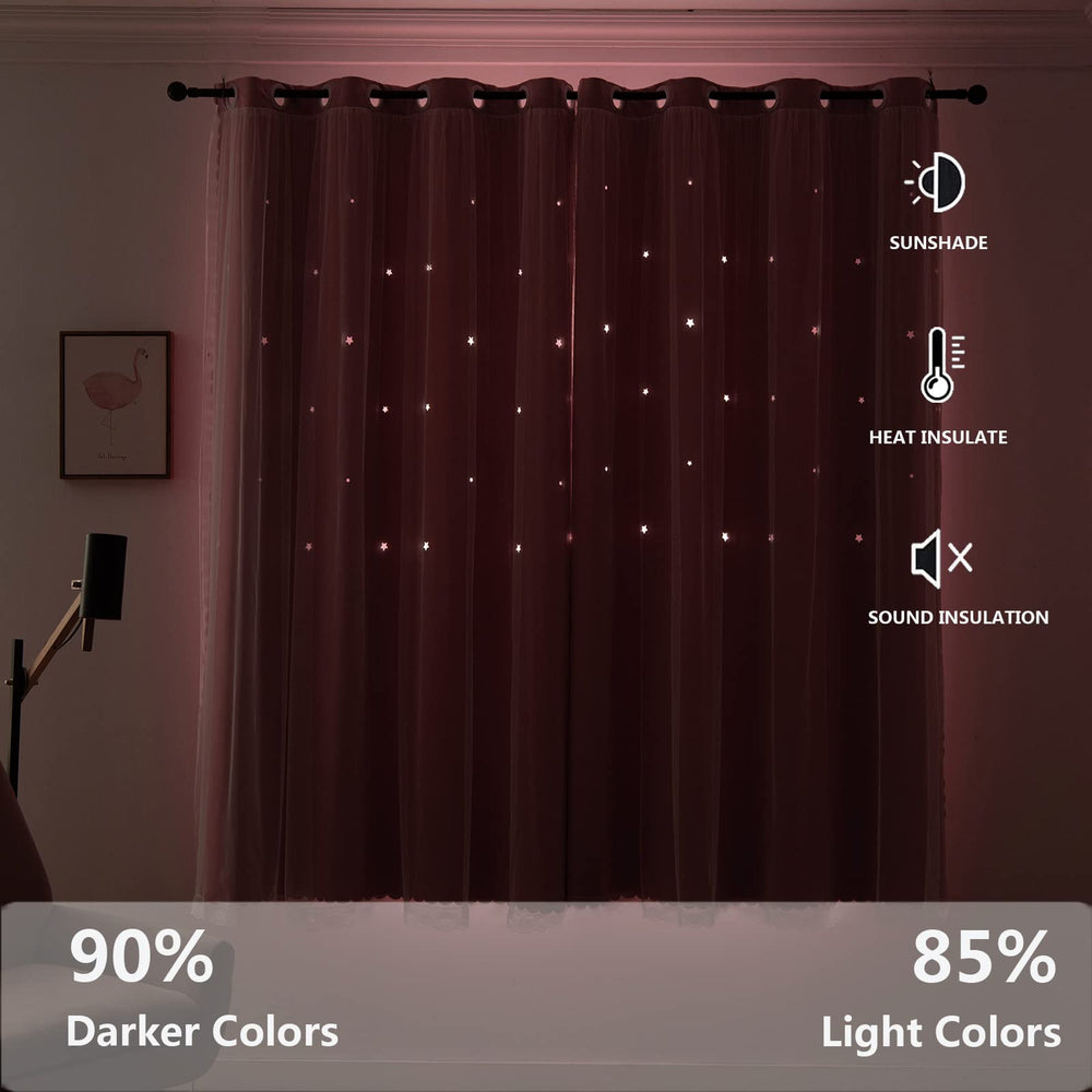 LUGOTAL Pink Curtains nano grommet enables easy hanging and smooth sliding.