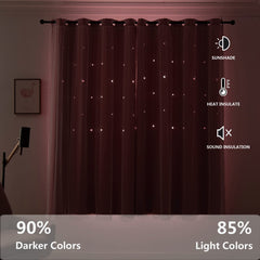 LUGOTAL Pink Curtains nano grommet enables easy hanging and smooth sliding.