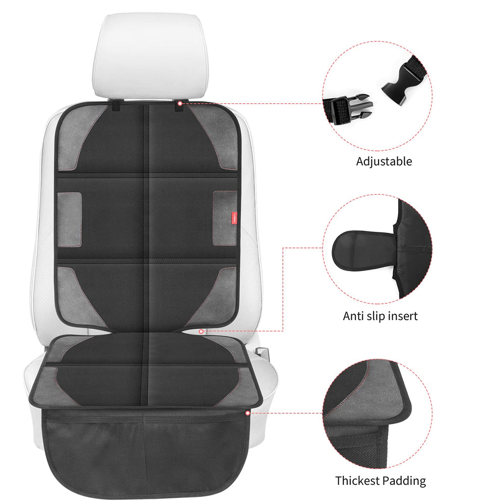 LUILANC car seat protector non-slip surface keeps seats in place.
