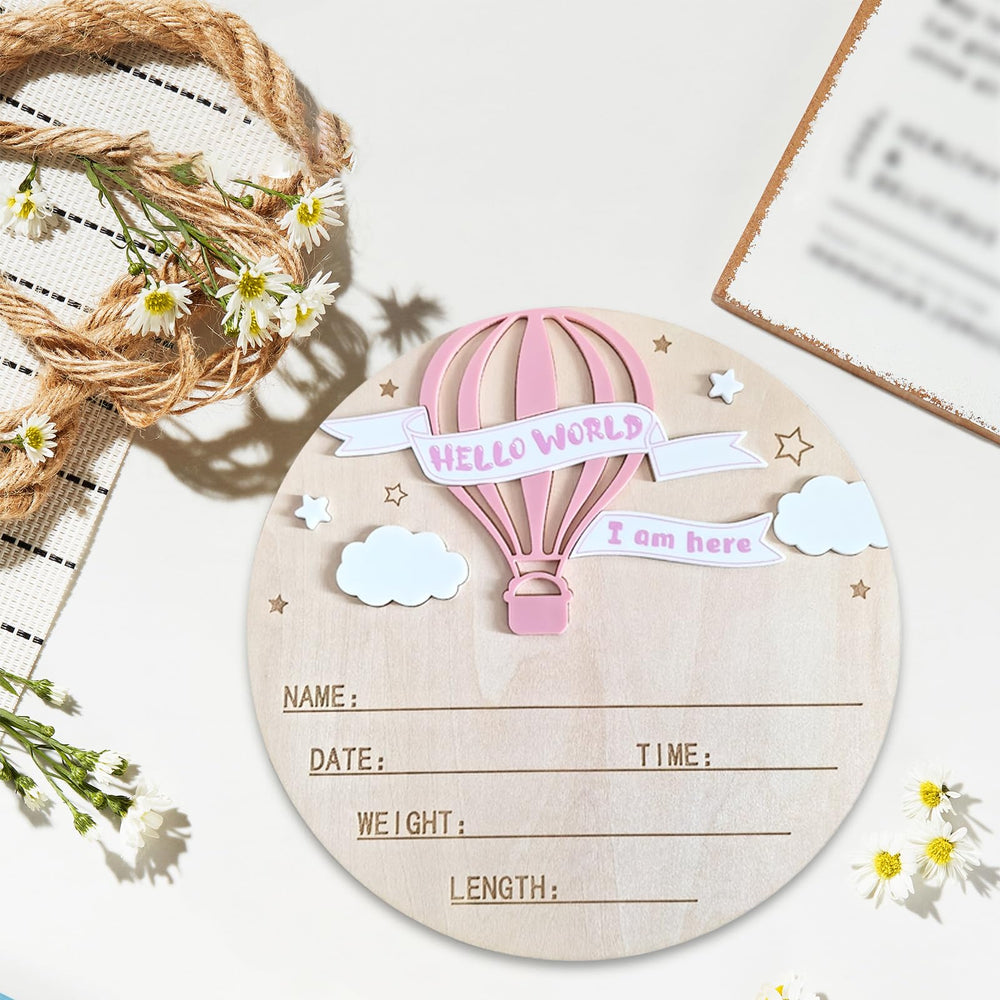 LUJIEBANG hospital door hanger pink sign, perfect for hospital rooms and newborn photo shoots.