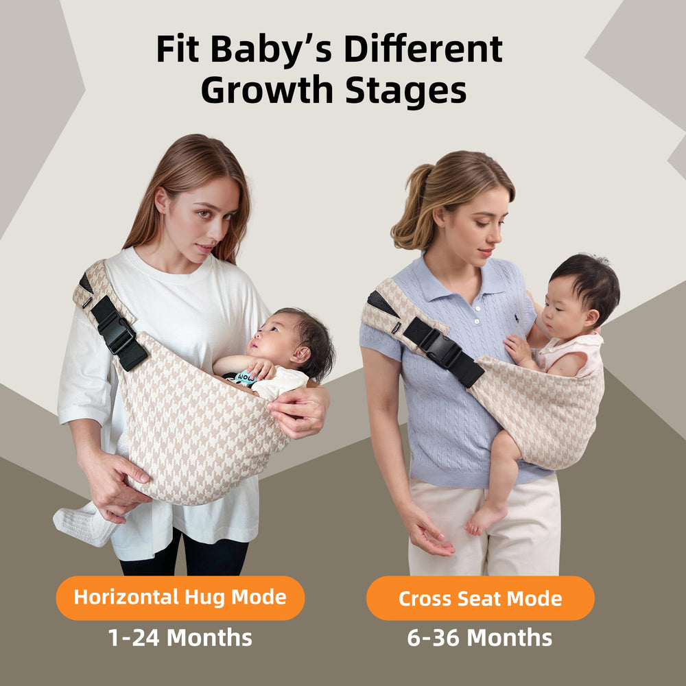 Lujifo Baby Sling Carrier back view demonstrates secure ergonomic wear
