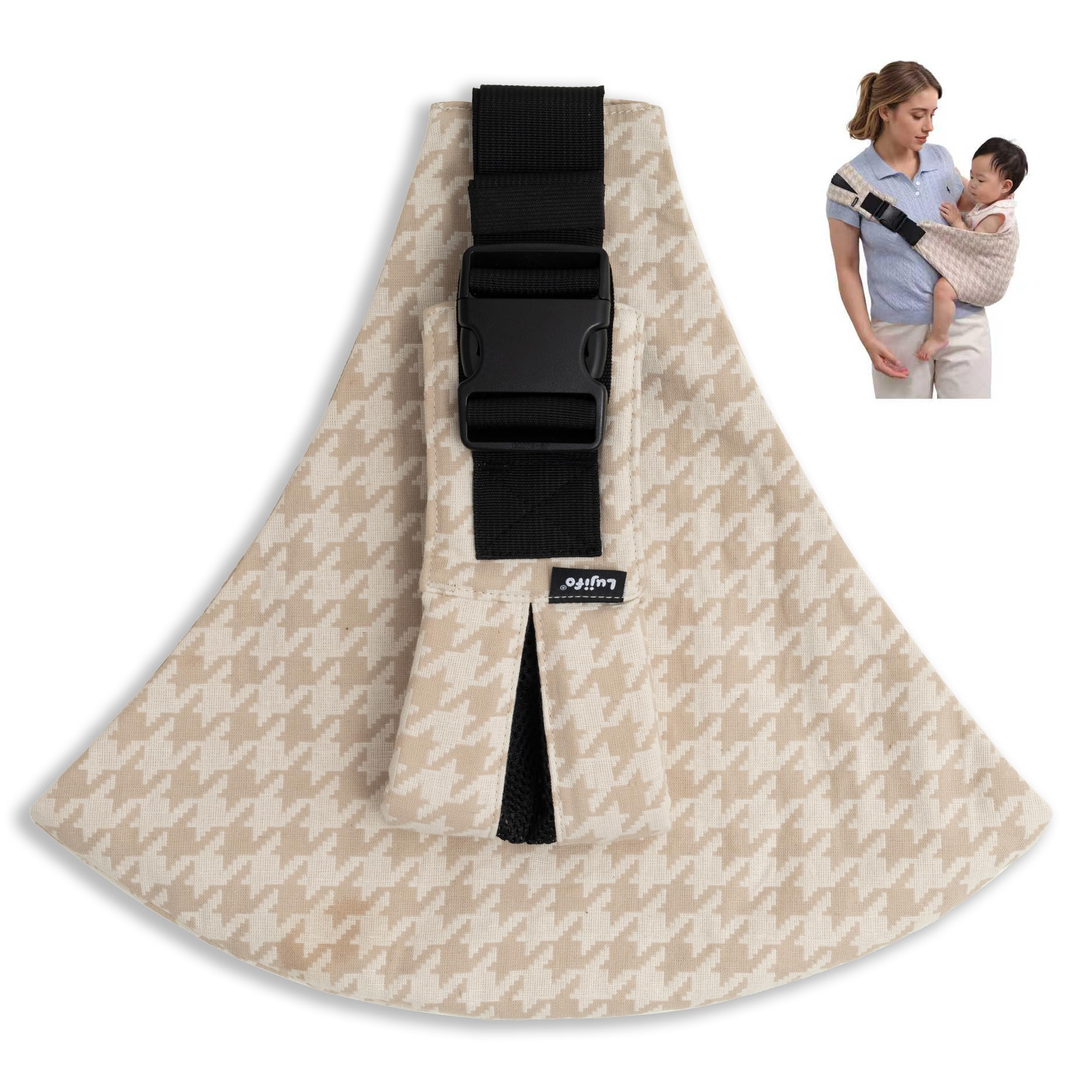 Lujifo Baby Sling Carrier front view for hands-free toddler transport