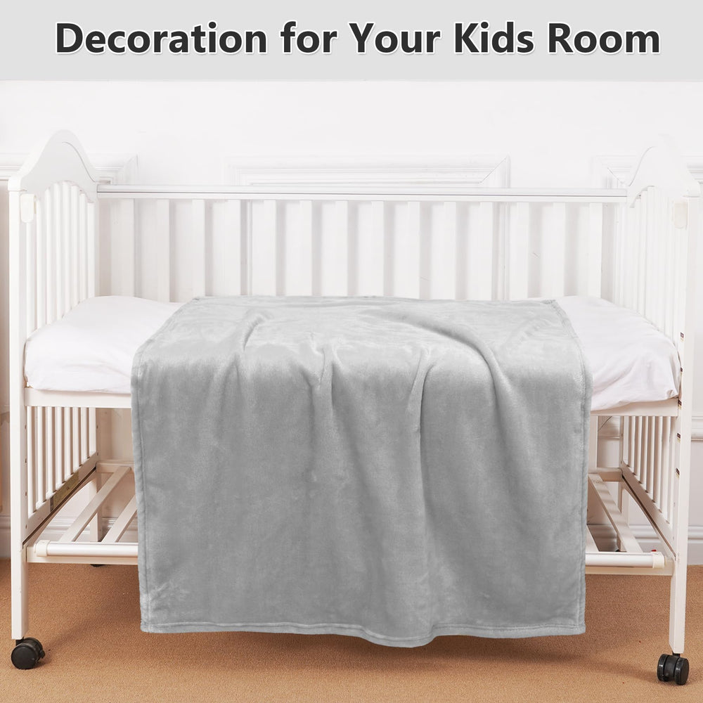 Lukeight baby blanket plush-side shown for extra warmth during bedtime.