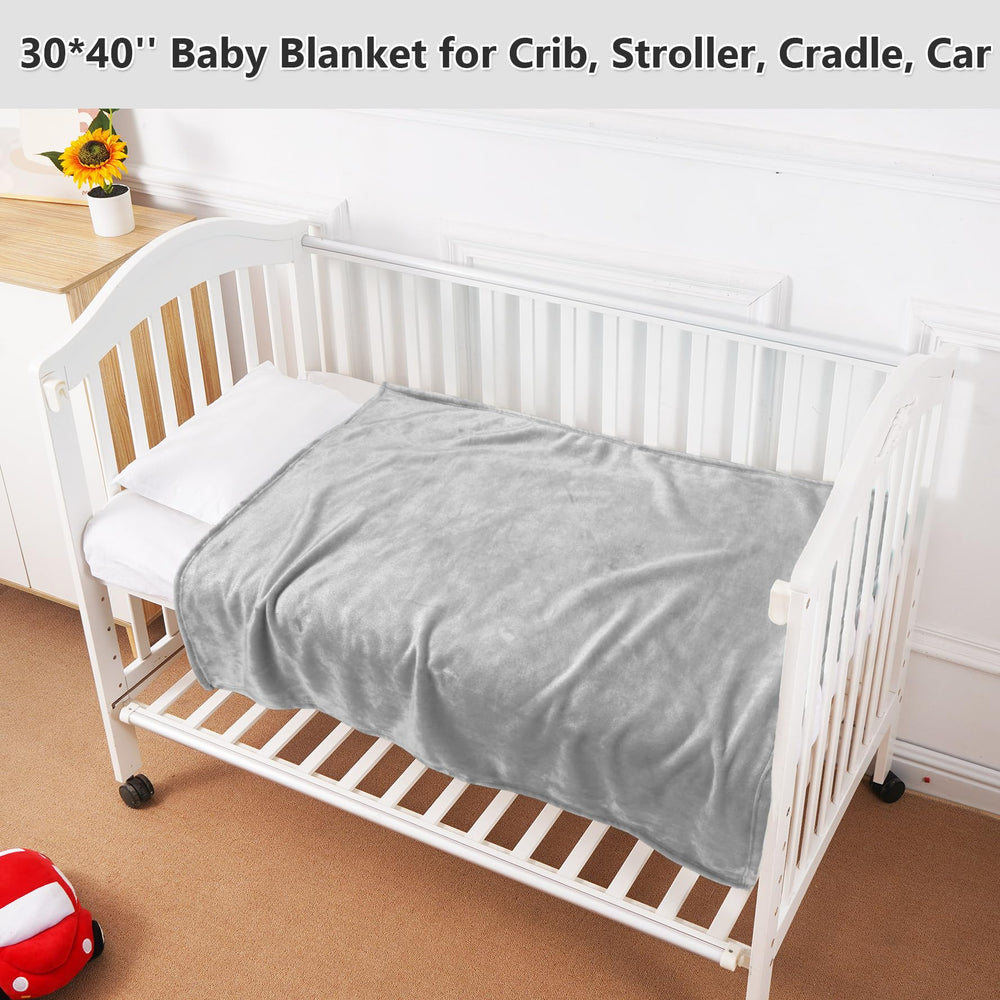 Lukeight baby blanket reversible design with silky and plush textures.