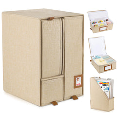 Lukeline baby keepsake box with fabric-bound cover protects cherished mementos for long-term storage.