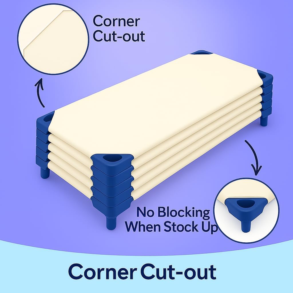 Lukeville Luxury Linen cot-sheet with secure elastic loops stays in place during active naps.