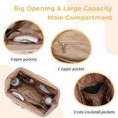 LUKJOJO Asha diaper bag tote exterior pockets keep essentials at hand