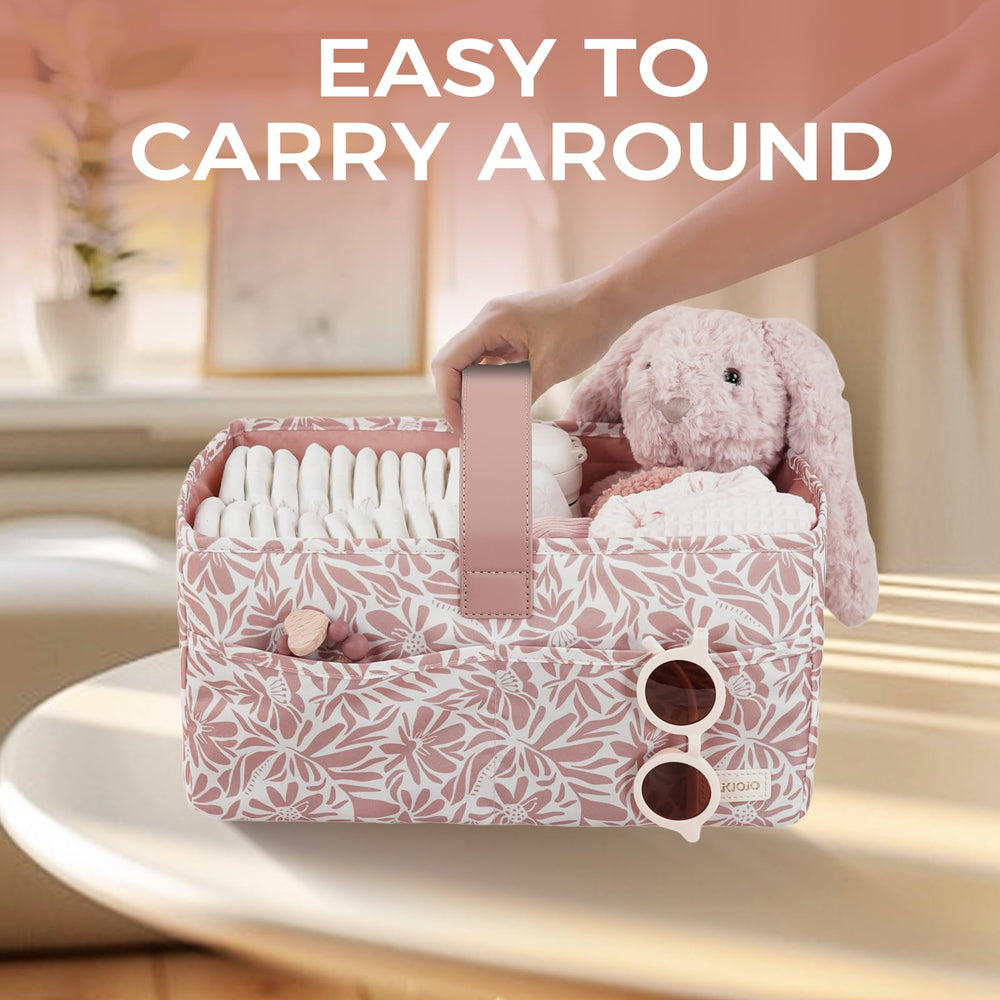 LUKJOJO Floral Diaper Caddy Gift Wrapping option makes a thoughtful baby shower gift.