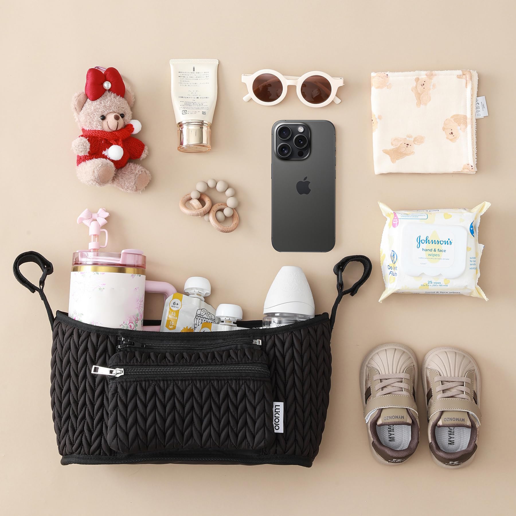 LUKJOJO insulated bottle pockets keep drinks handy on outings.