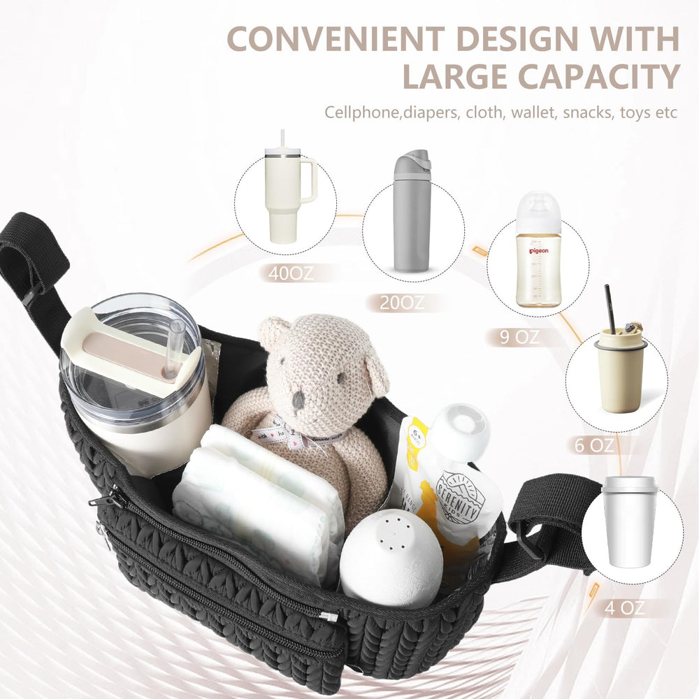 LUKJOJO universal-fit design attaches to most stroller handles for easy setup.