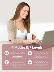 Lulia pump offers 4 modes for massage, expression, comfort, and mixed sessions.