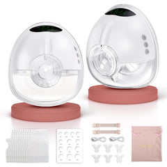 Lulia breast pump wearable cup fit demonstrates discreet pumping for on-the-go moms.