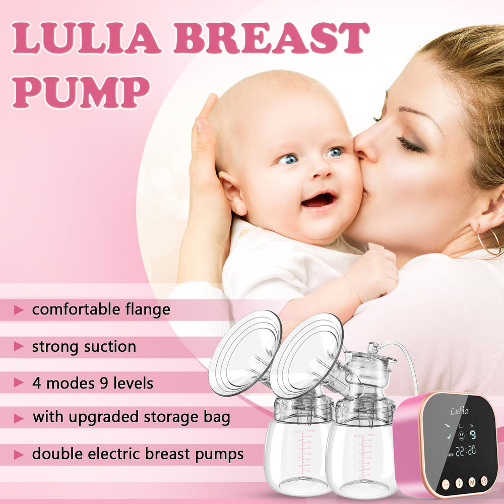 Lulia double electric breast pump motor and LED display close-up for precise control