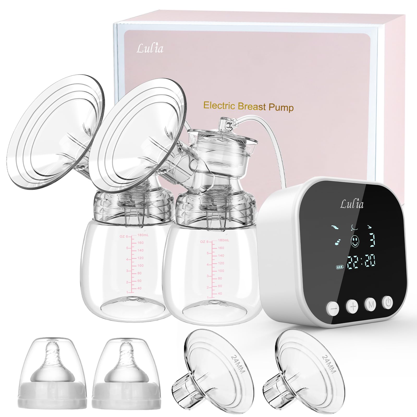Lulia double electric breast pump with quiet operation for uninterrupted baby sleep.