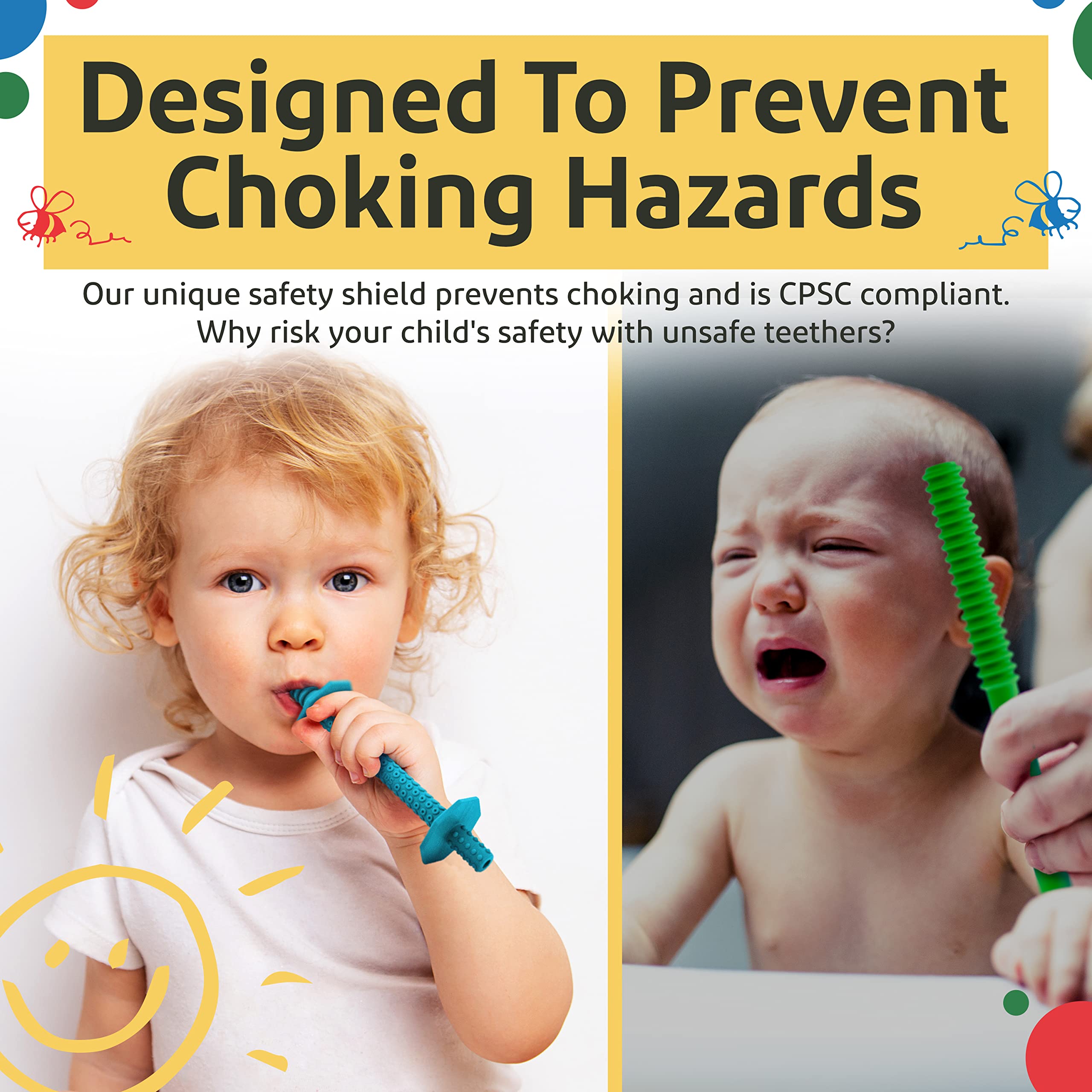 Lull Kids freezable chew straws – cooling gum relief during teething sessions.