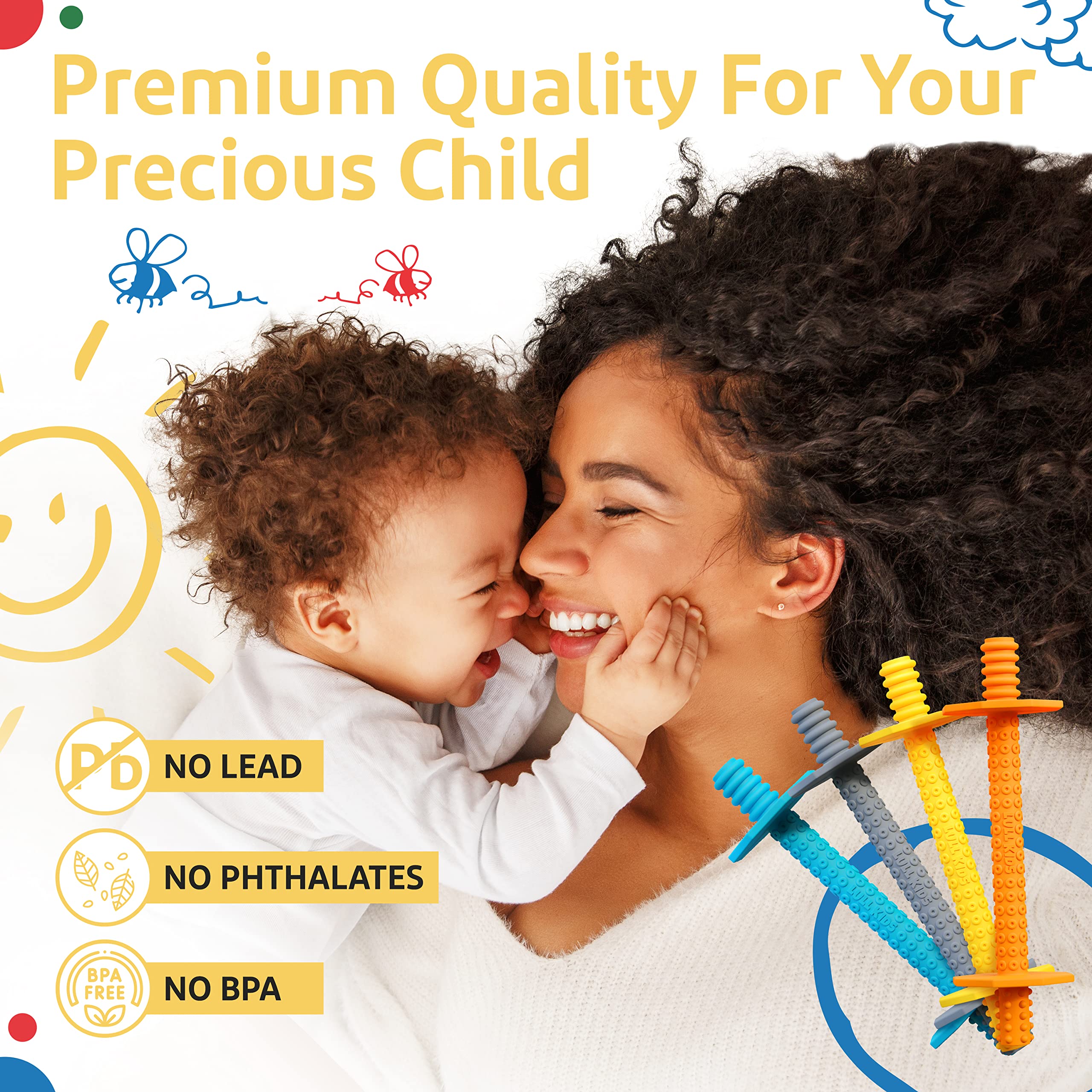 Lull Kids teethers for babies 12-18 months – transitional design for growing gums.