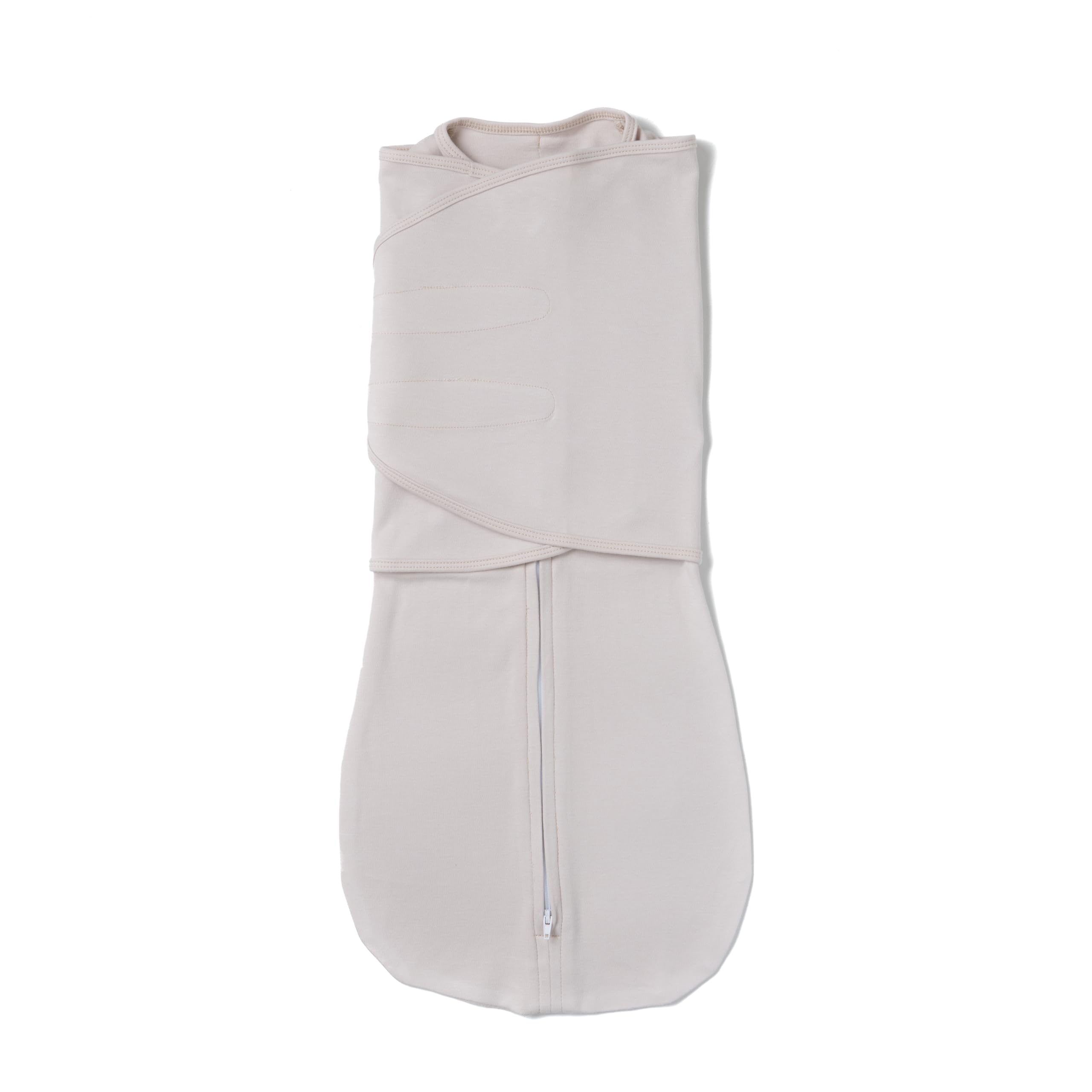 LullaBaby Double Dream Swaddle closed fit showing secure arms for safe back sleep.
