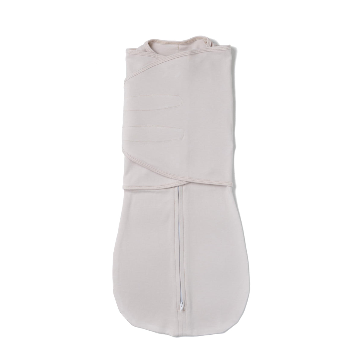 LullaBaby Double Dream Swaddle closed fit showing secure arms for safe back sleep.