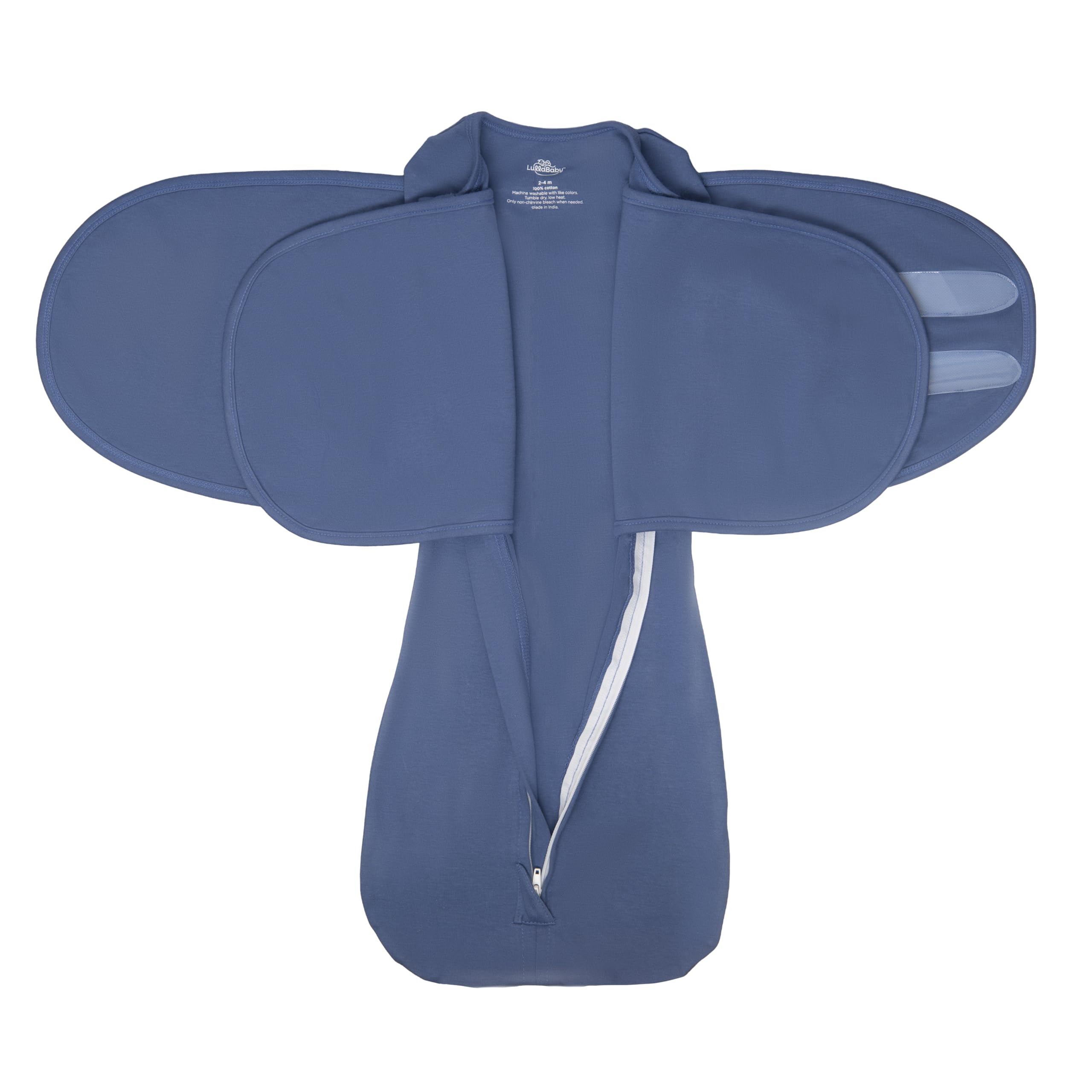 LullaBaby Double Dream Swaddle in action showing secure wrap with dual wings