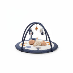 LULLABY COTTON baby play gym overhead arch with Little Fox to boost visual tracking.